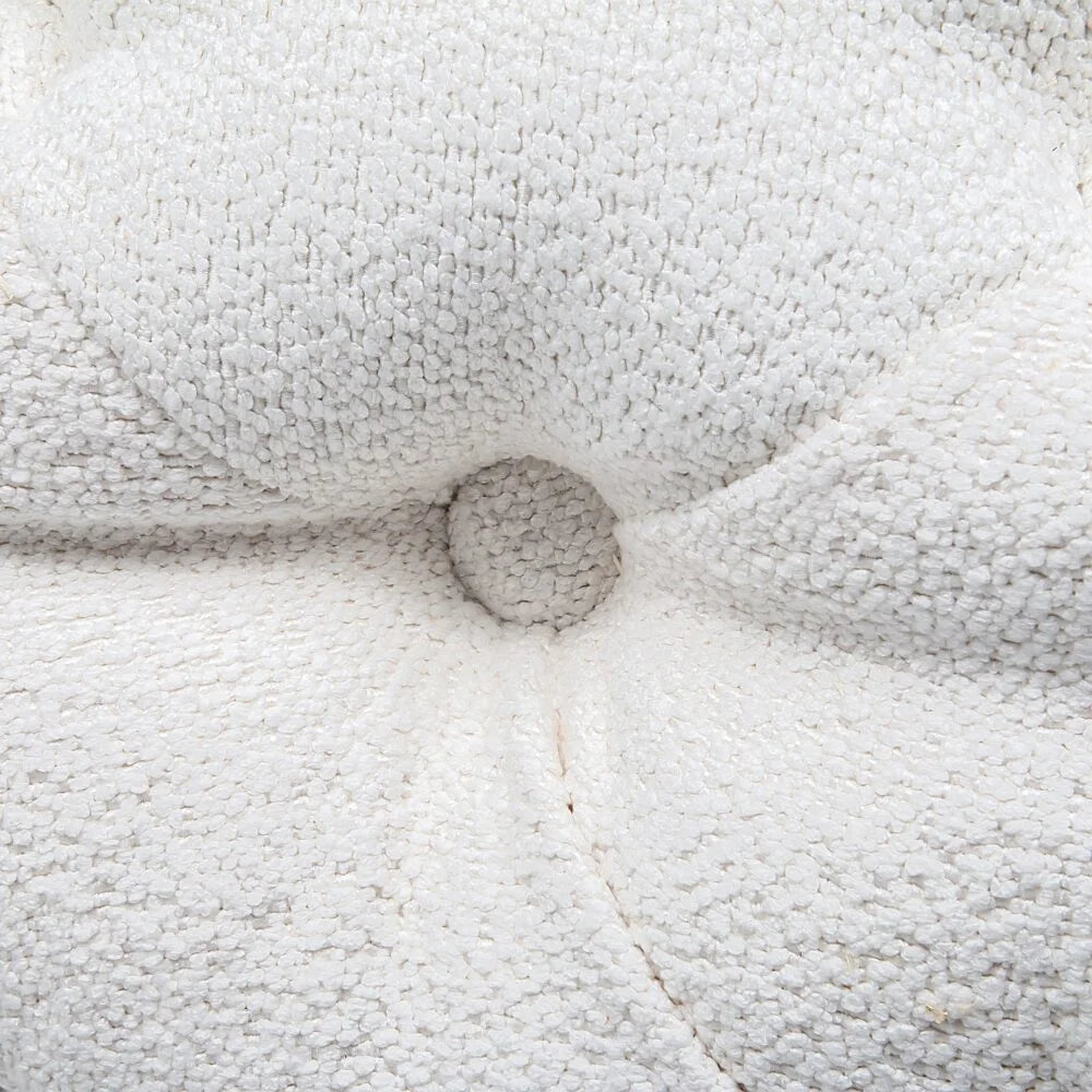 Ottoman Rectangular Elsa Tufted Beach Bouclé White