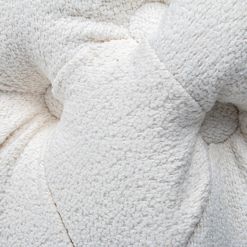Ottoman Rectangular Elsa Tufted Beach Bouclé White