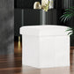 Pink white fabric ottoman storage foot with stool square teddy footrest