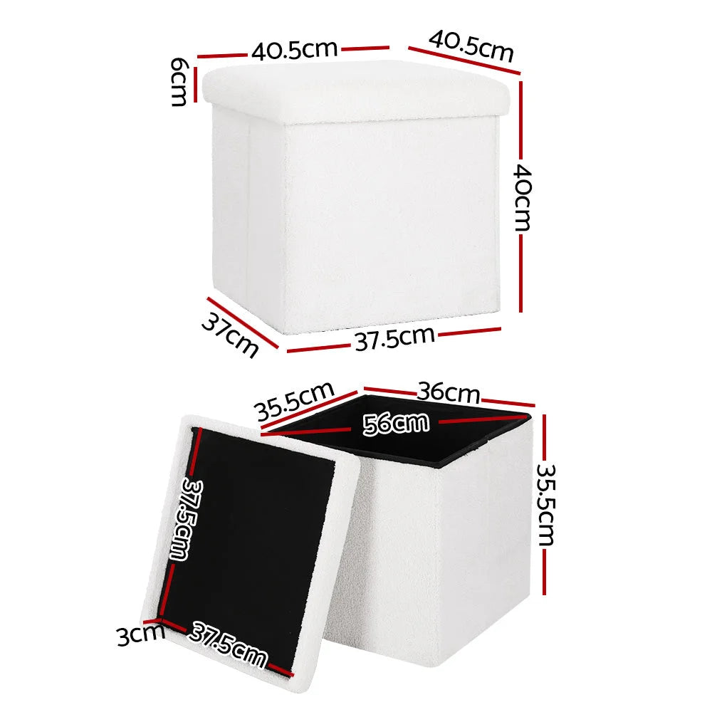 Ottoman storage foot with stool square teddy footrest