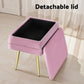 Ottoman Storage Foot Stool velvet pink furniture 662