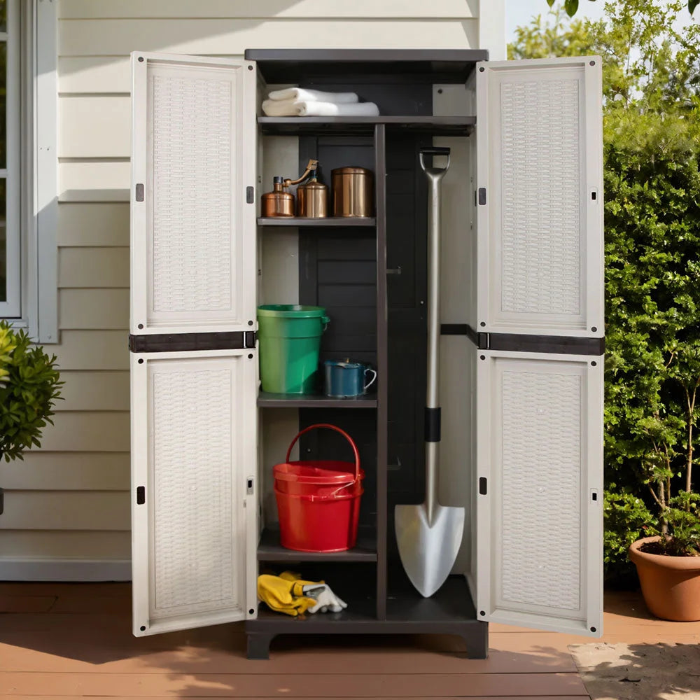 Storage cabinet with outdoor adjustable cupboard giantz