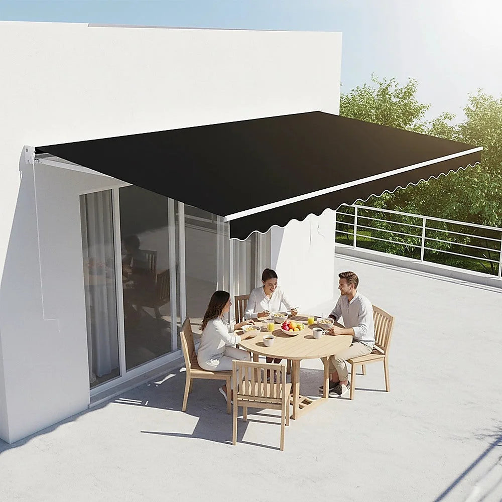 Outdoor Awning Folding Arm Retractable Sunshade Canopy 3.0m