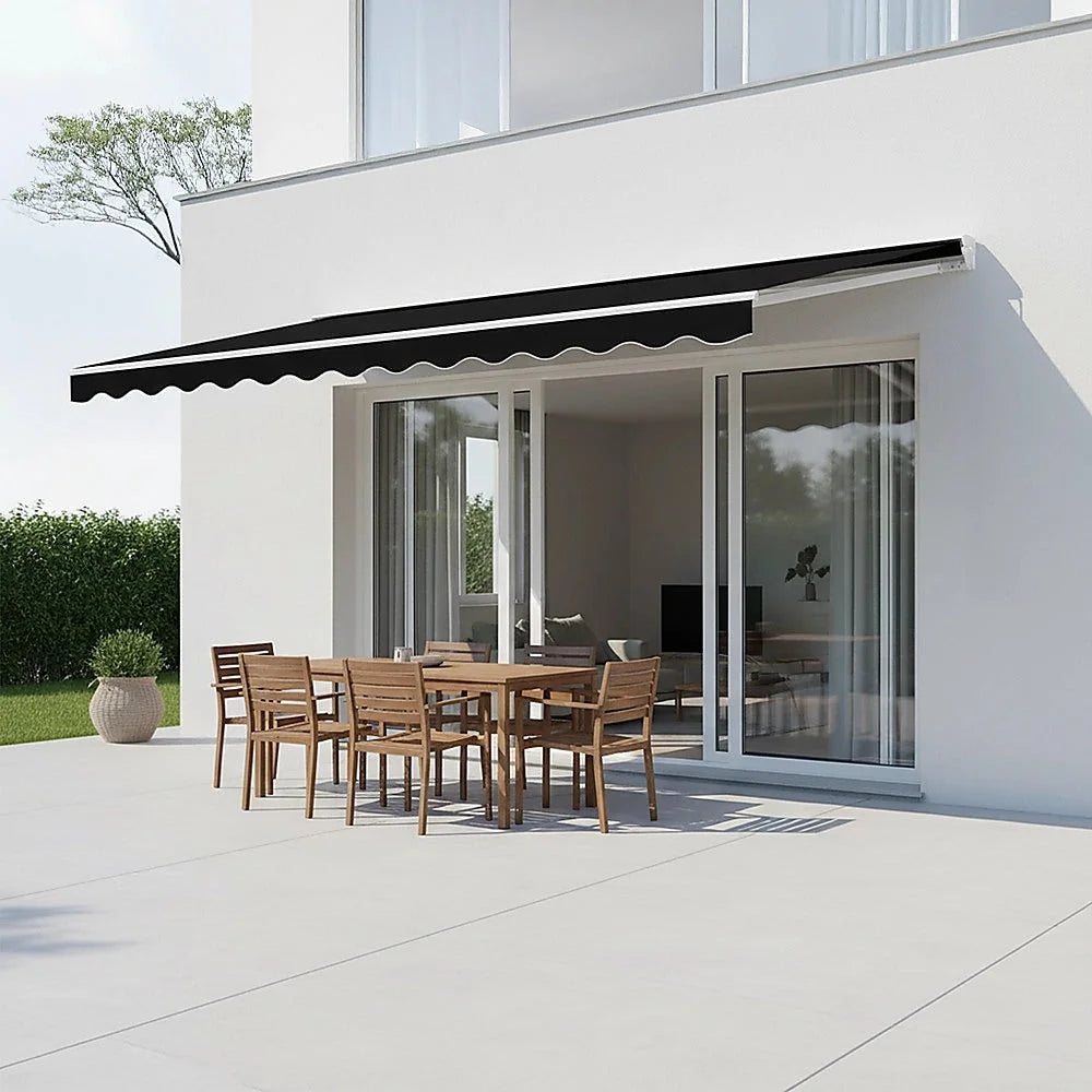 Outdoor Awning Folding Arm Retractable Sunshade Canopy 3.0m