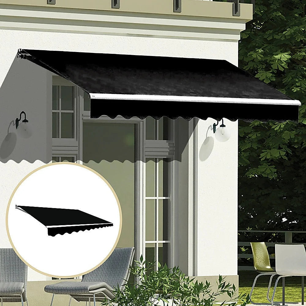 Outdoor Awning Folding Arm Retractable Sunshade Canopy 3.0m