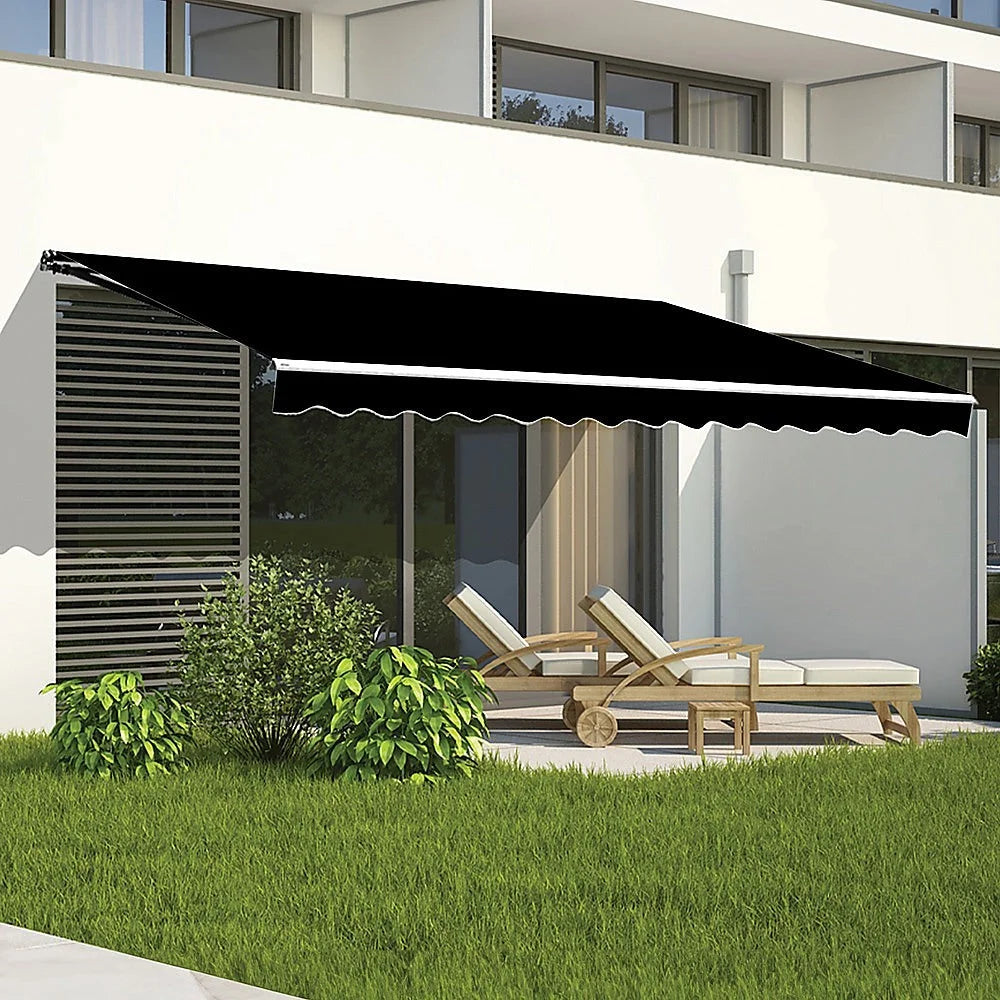 Outdoor Awning Folding Arm Retractable Sunshade Canopy 4.0m