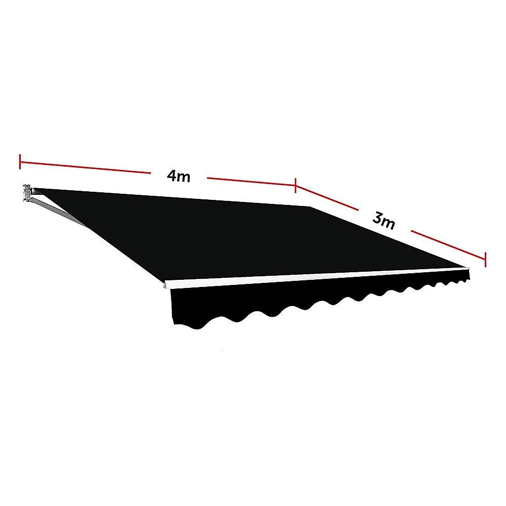 Outdoor Awning Folding Arm Retractable Sunshade Canopy 4.0m