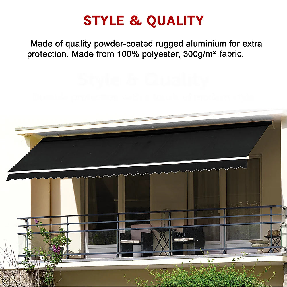 Outdoor Awning Folding Arm Retractable Sunshade Canopy 4.0m