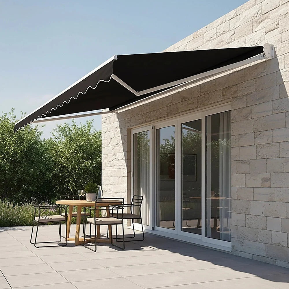 Outdoor Awning Folding Arm Retractable Sunshade Canopy 4.0m
