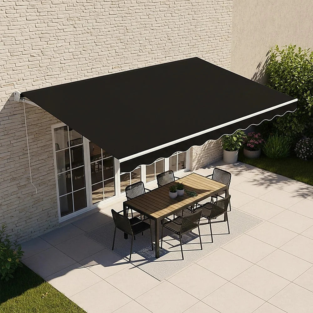 Outdoor Awning Folding Arm Retractable Sunshade Canopy 4.0m