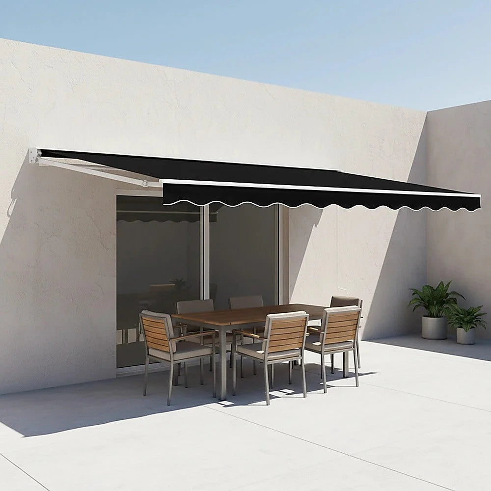 Outdoor Awning Folding Arm Retractable Sunshade Canopy 5.0m