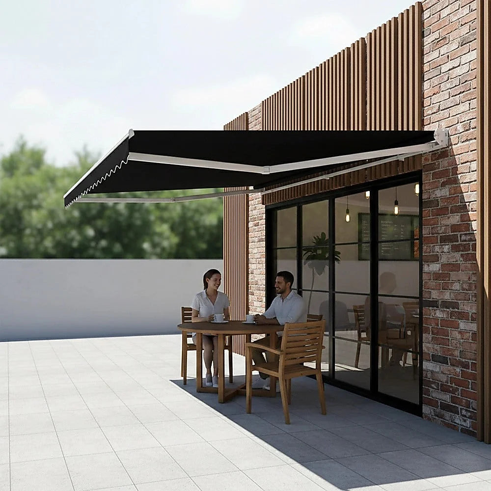 Outdoor Awning Folding Arm Retractable Sunshade Canopy 5.0m