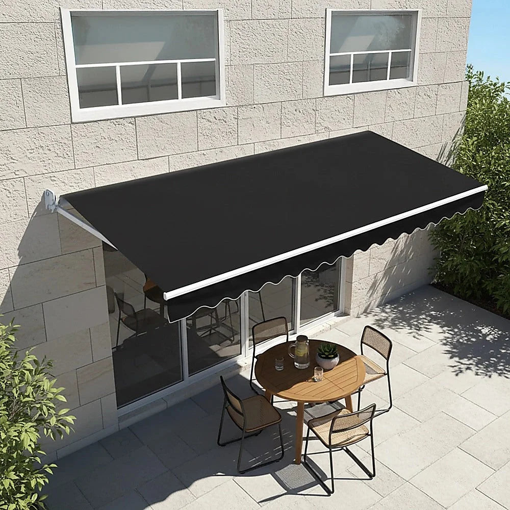 Outdoor Awning Folding Arm Retractable Sunshade Canopy 5.0m