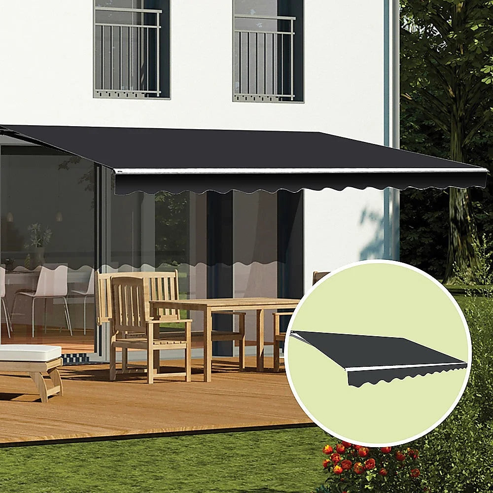 Outdoor Awning Folding Arm Retractable Sunshade Canopy 5.0m