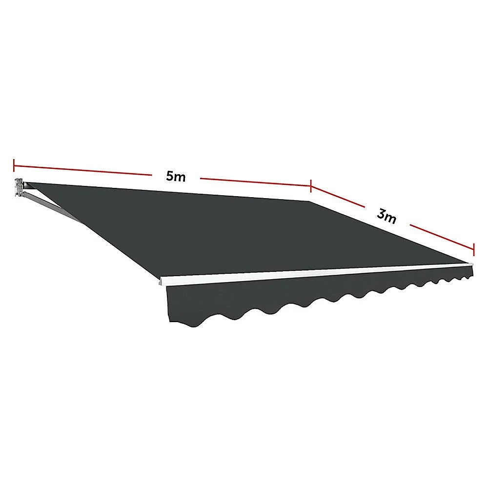 Outdoor Awning Folding Arm Retractable Sunshade Canopy 5.0m