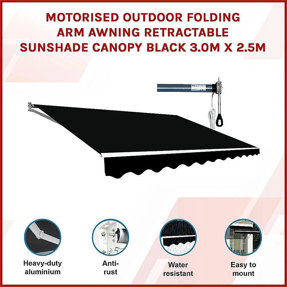 Outdoor Awning Motorised Folding Arm Retractable Sunshade