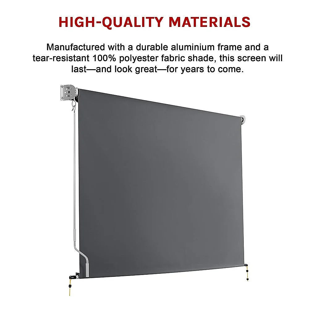Outdoor Awning Retractable Straight Drop Roll Down Garden