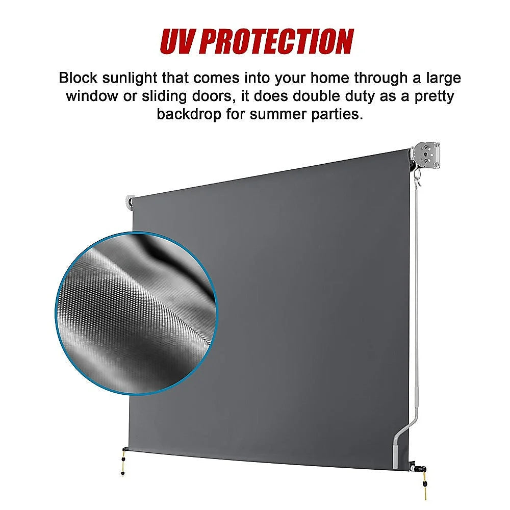 Outdoor Awning Retractable Straight Drop Roll Down Garden