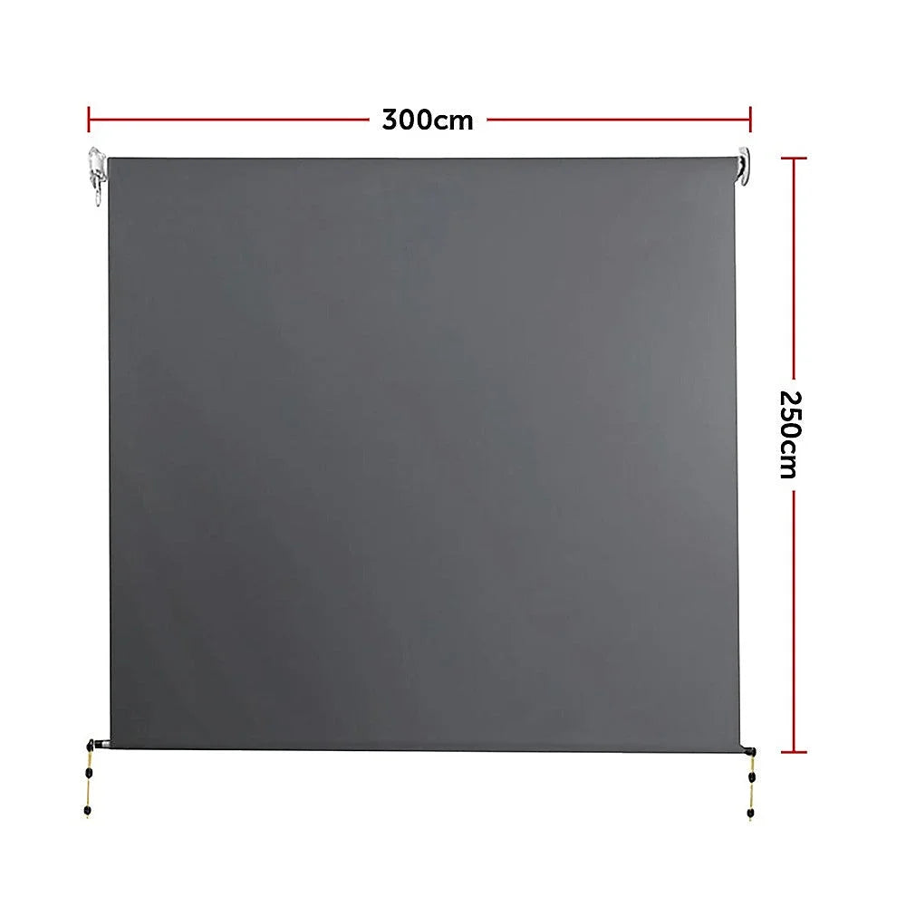Outdoor Awning Retractable Straight Drop Roll Down Garden
