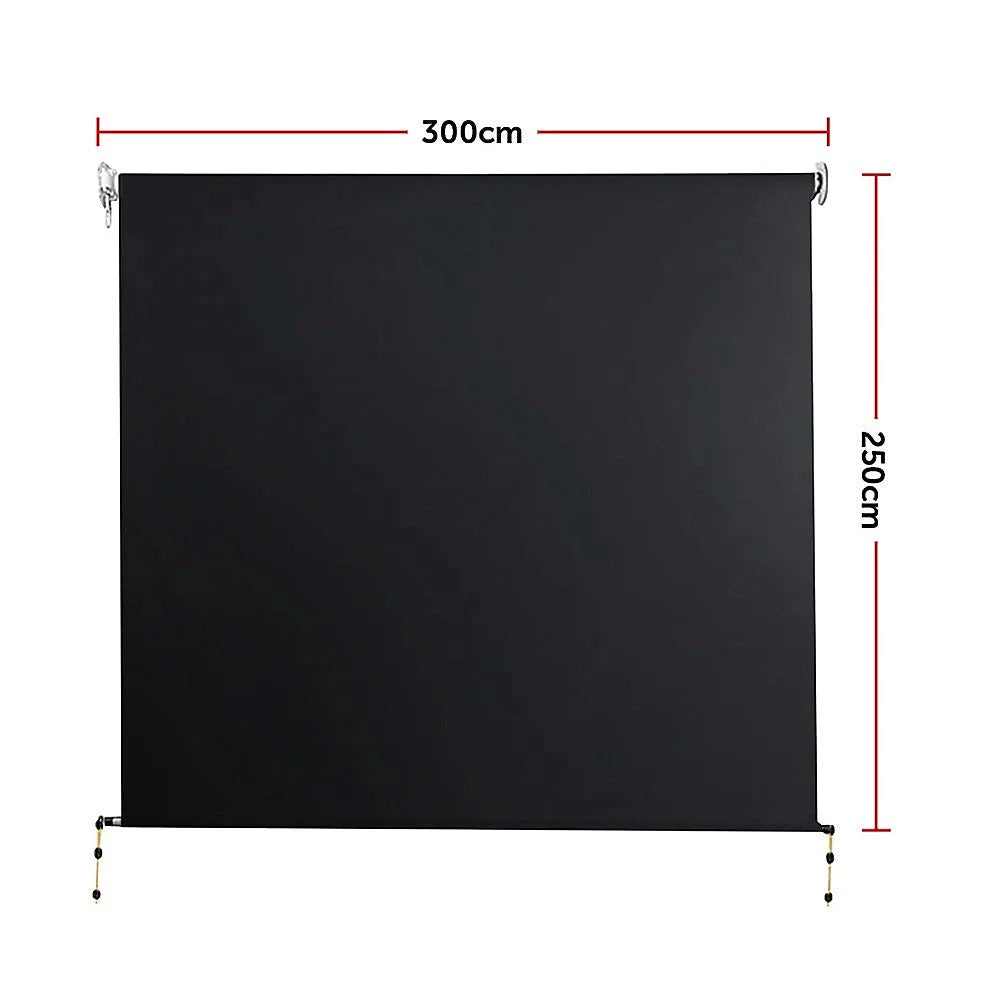 Outdoor Awning Retractable Straight Drop Roll Down Garden