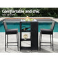 Wicker dining chair set
