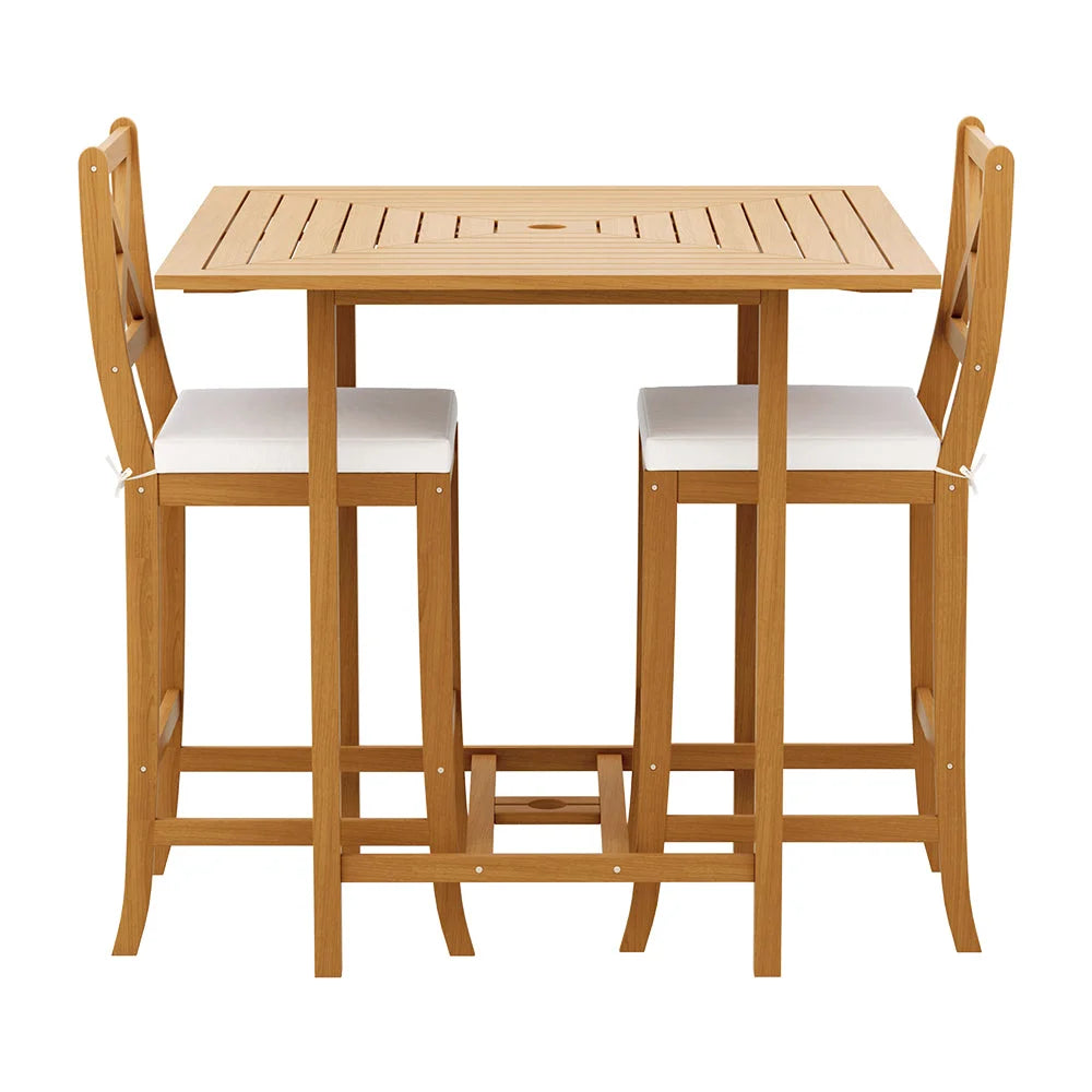Outdoor Bar Set 5-Piece Acacia Wood Bistro Patio Table