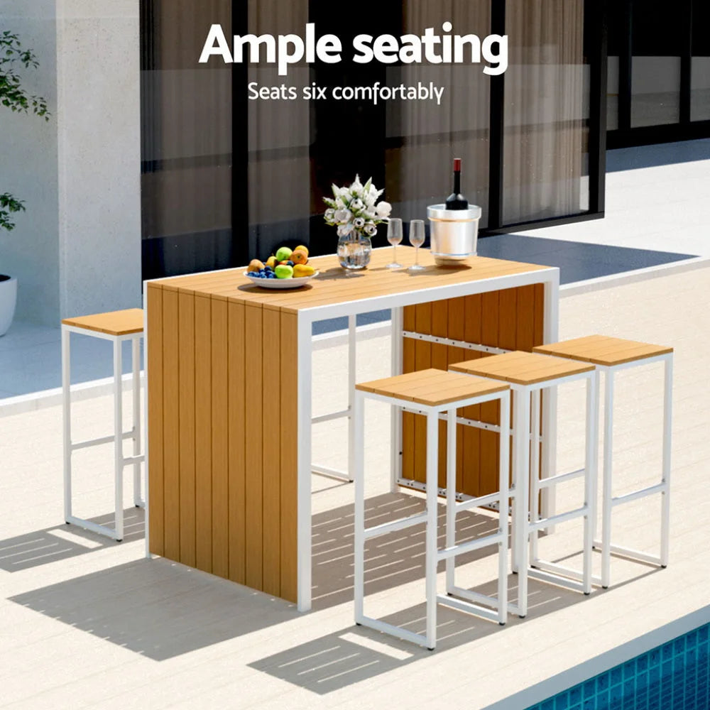 Set 7 Piece Table 6 Outdoor Steel