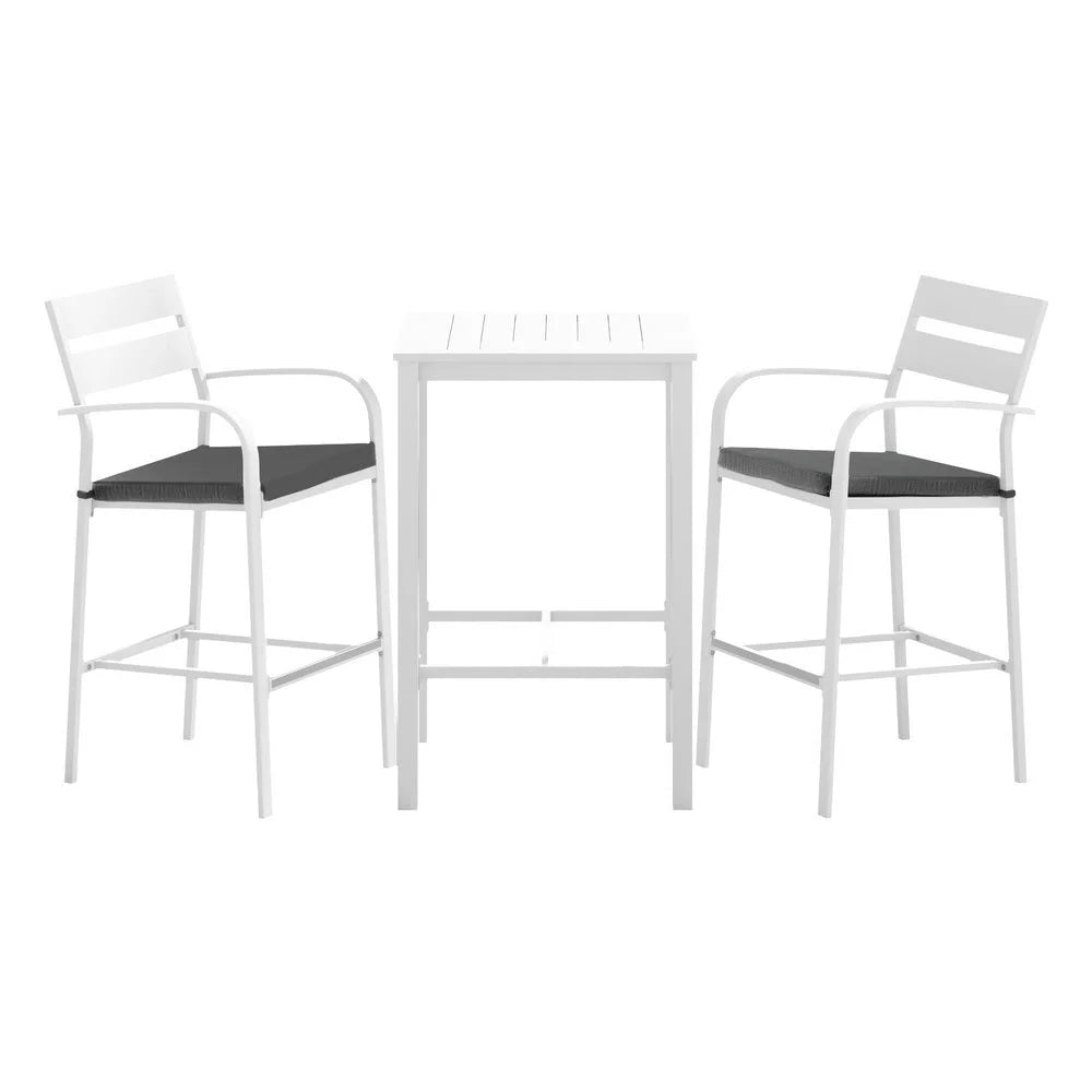 Outdoor Bar Set Stools 3-Piece Dining Chairs Table Patio