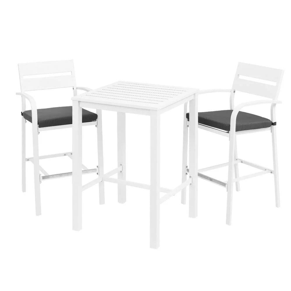 Outdoor Bar Set Stools 3-Piece Dining Chairs Table Patio