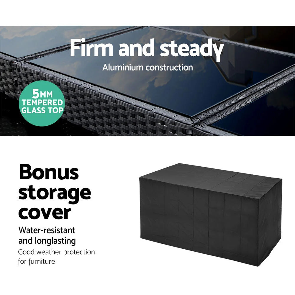 Outdoor Bar Set Table Chairs Stools Rattan Patio Furniture