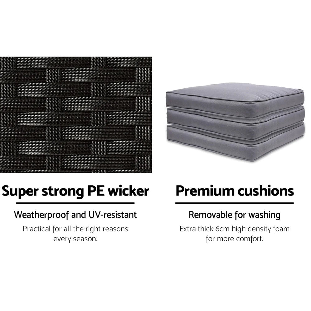 Outdoor Bar Set Table Chairs Stools Rattan Patio Furniture