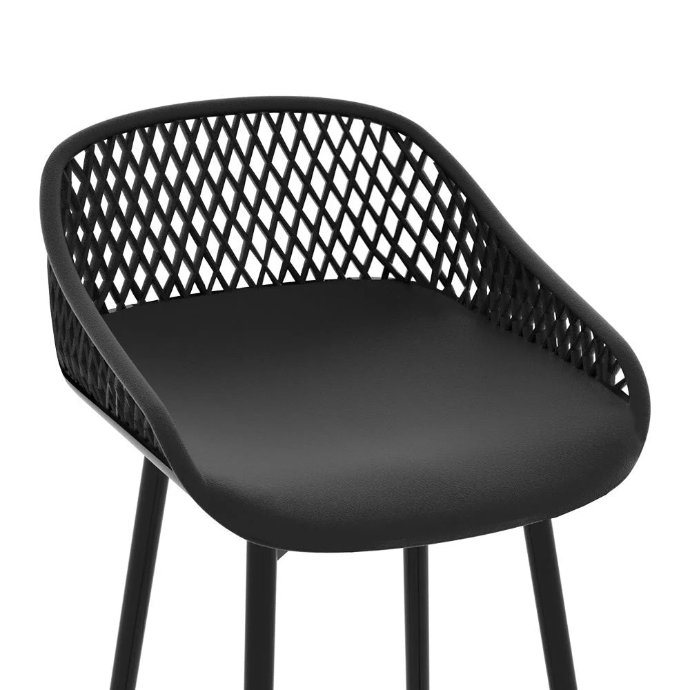 Bar Stools Set of 4 Plastic Metal Dining