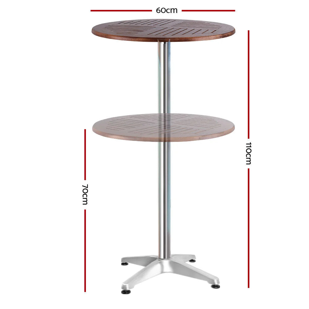 Bar Table Furniture Wooden Cafe Aluminium