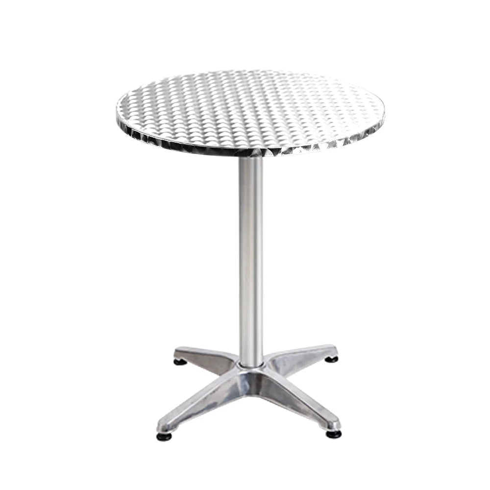 Outdoor Bar Table Set 2-Piece Adjustable Aluminium Cafe