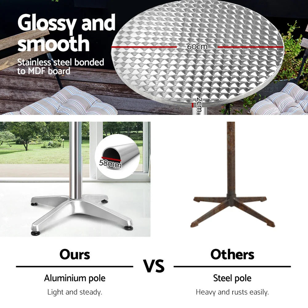 Aluminium table with outdoor bar adjustable cafe