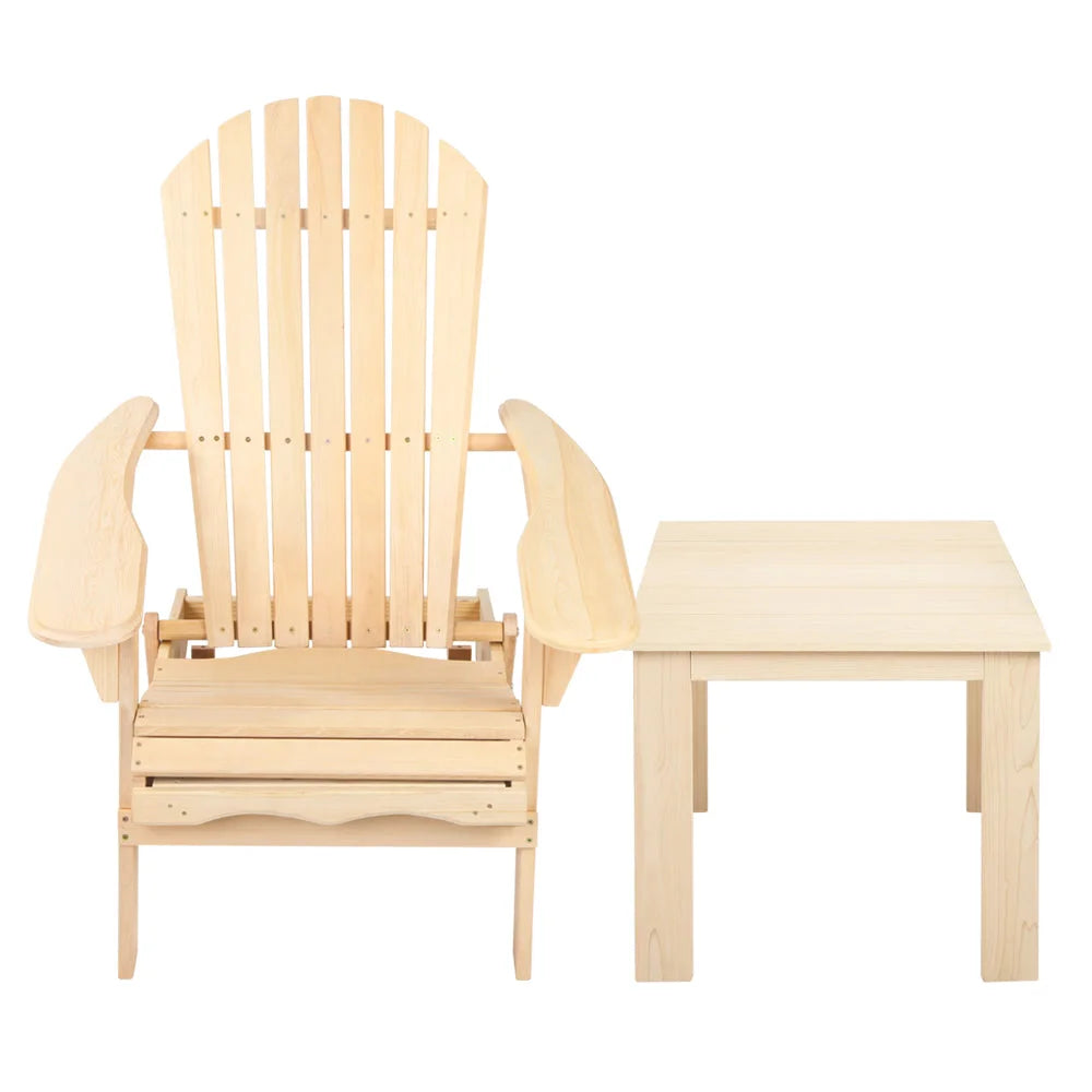 Outdoor Beach Chair and Table Set - 3 Piece - Outdoor