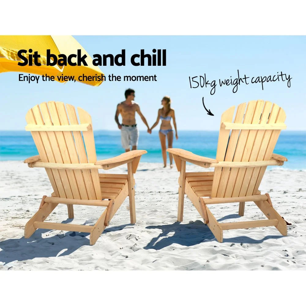 Outdoor Beach Chair Lounge Wooden Adirondack Garden Patio