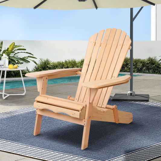 Outdoor Beach Chair Lounge Wooden Adirondack Garden Patio