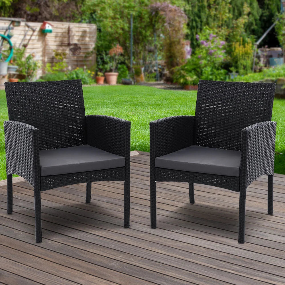 Outdoor Bistro Chairs Set of 2 Patio Furniture Dining Chair