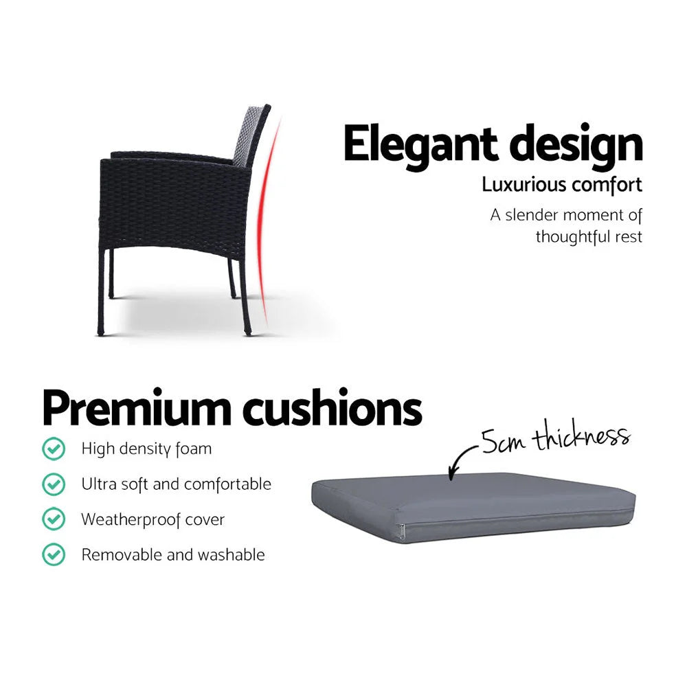 Outdoor Bistro Chairs Set of 2 Patio Furniture Dining Chair