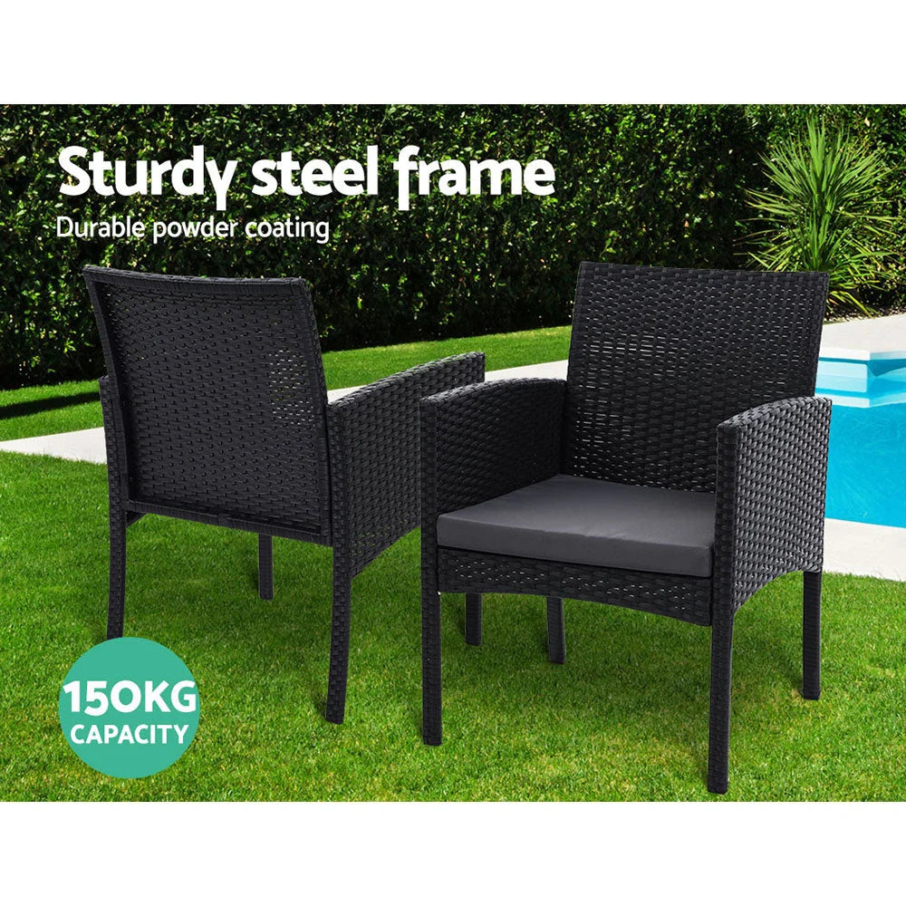 Outdoor Bistro Chairs Set of 2 Patio Furniture Dining Chair
