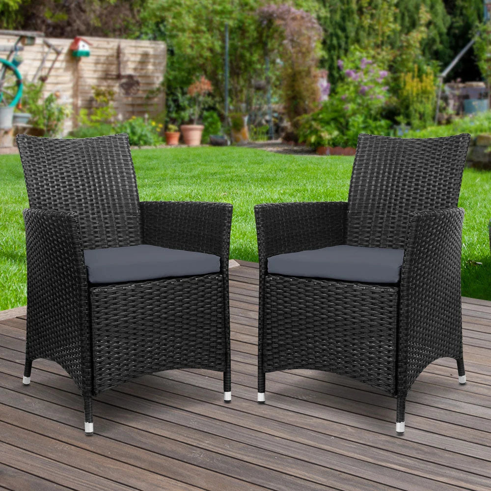 Outdoor Bistro Chairs Set of 2 Patio Furniture Dining