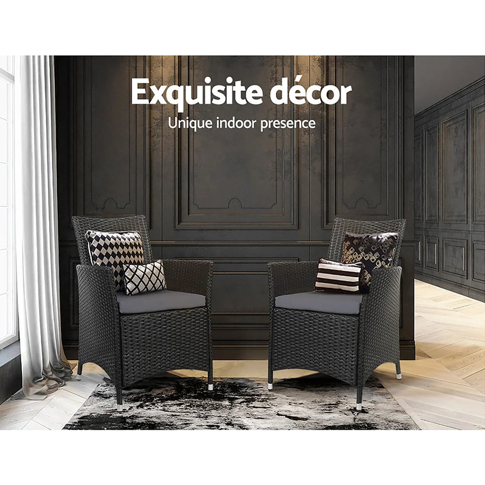 Outdoor Bistro Chairs Set of 2 Patio Furniture Dining