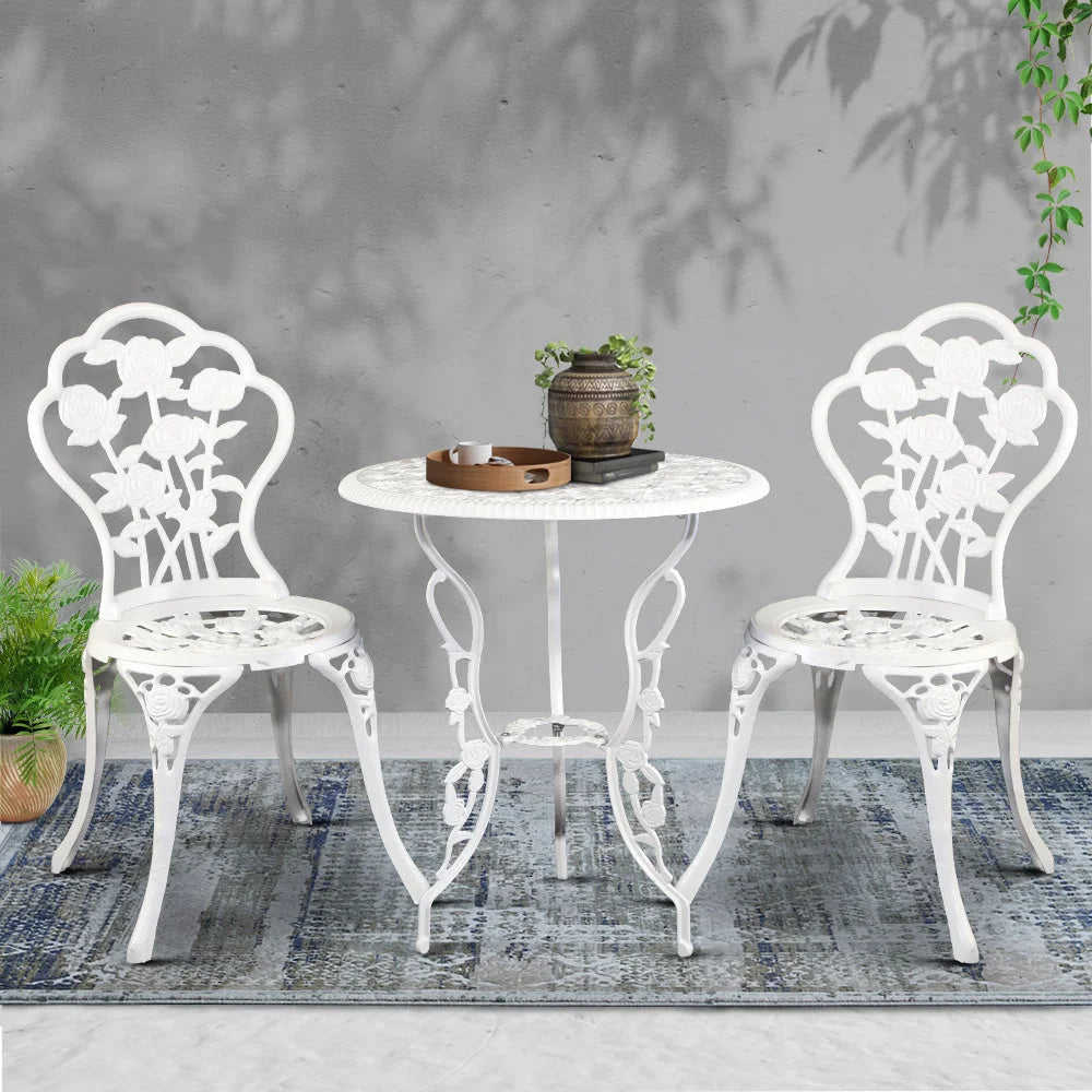 Outdoor Bistro Furniture (3pc) Aluminium Chairs & Table