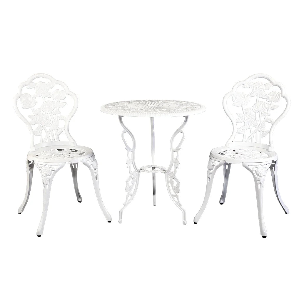 Outdoor Bistro Furniture (3pc) Aluminium Chairs & Table