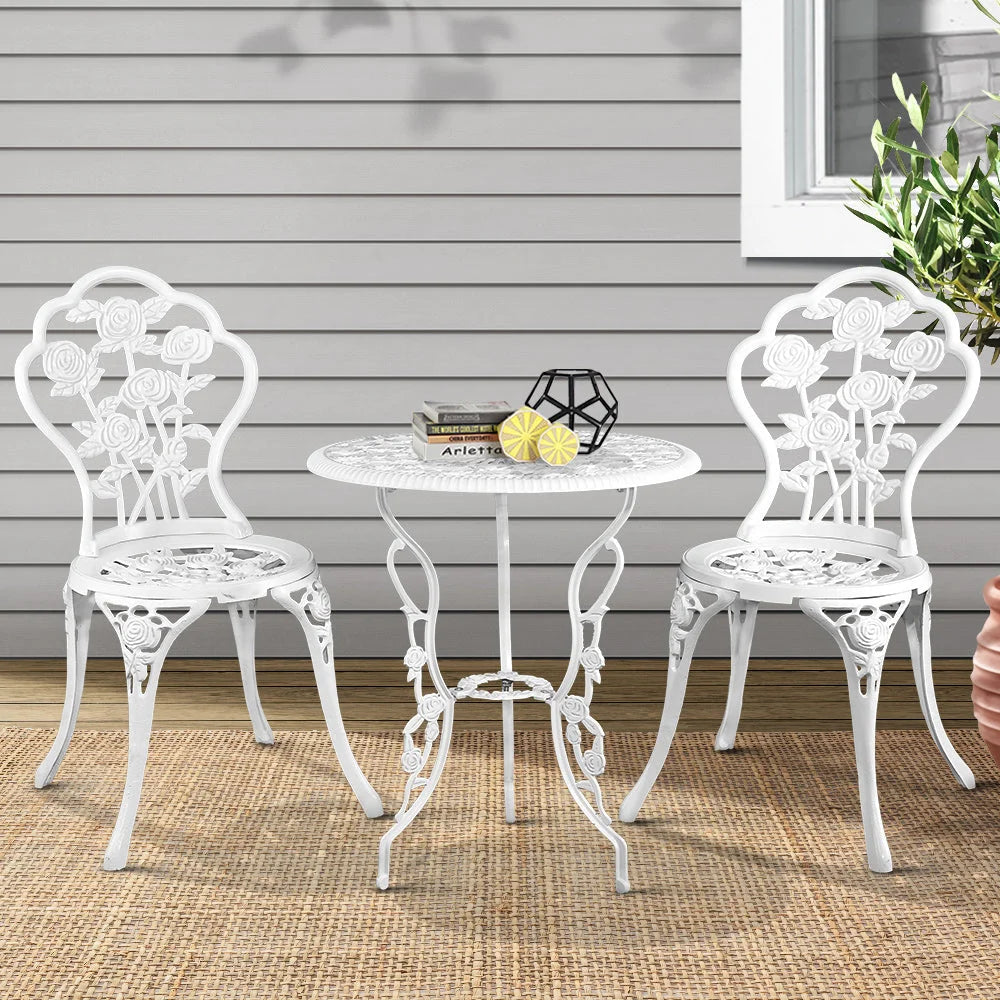 Outdoor Bistro Furniture (3pc) Aluminium Chairs & Table
