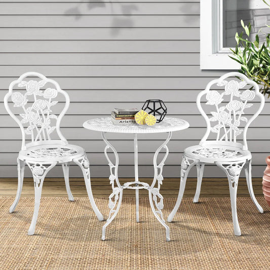 Outdoor Bistro Furniture (3pc) Aluminium Chairs & Table