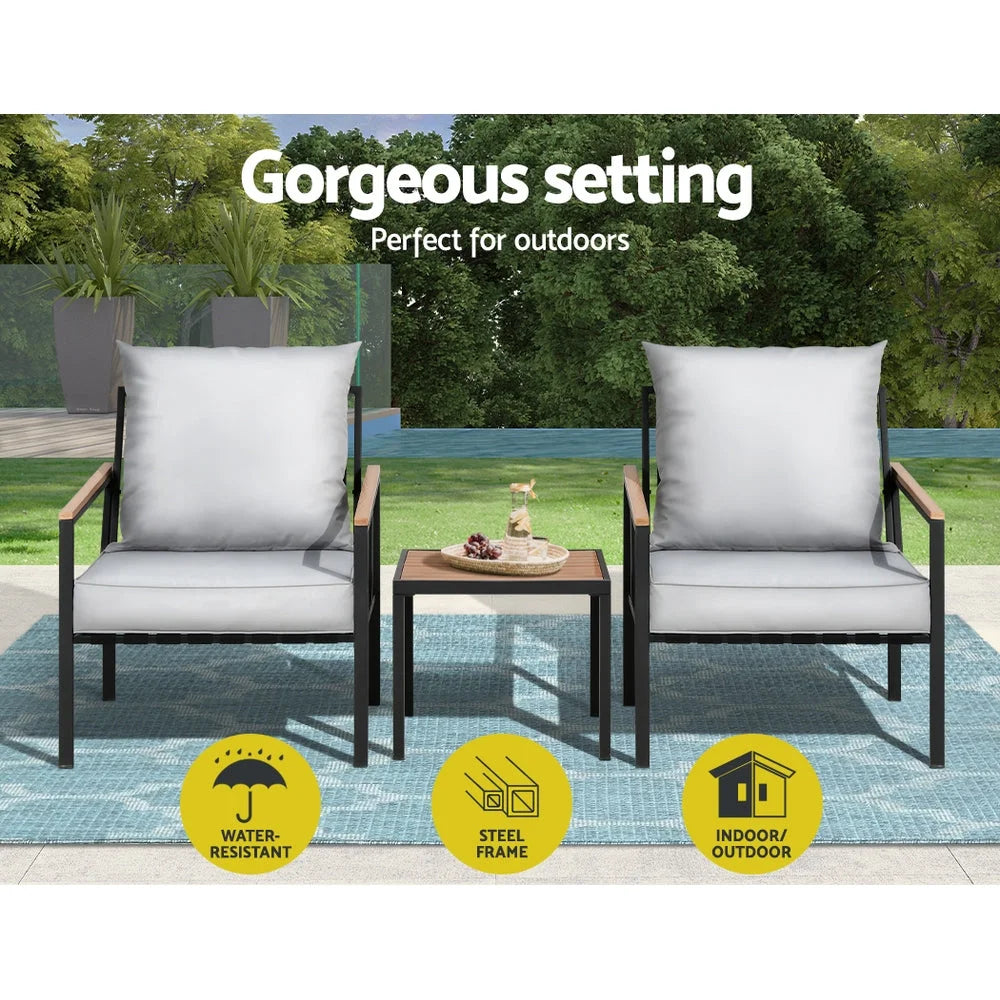 Bistro Set Of Three Furniture Lounge Chairs Table