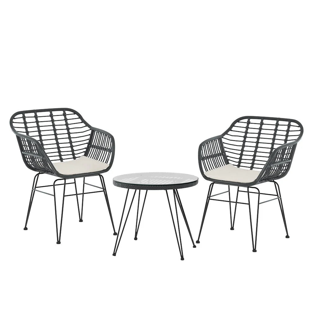 Outdoor lounge setting Bistro Set Of Three Furniture