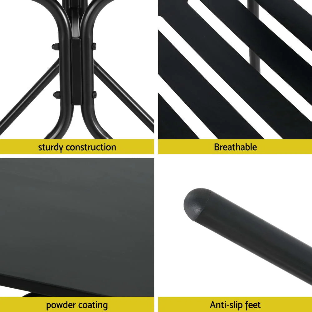 Outdoor Bistro Set 3PC Patio Furniture Steel Table